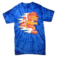 Rollerskating Lion Tie-Dye T-Shirt