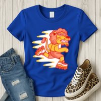 Rollerskating Lion Womens T-Shirt