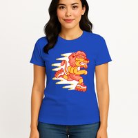 Rollerskating Lion Womens T-Shirt