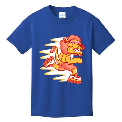Rollerskating Lion Kids T-Shirt