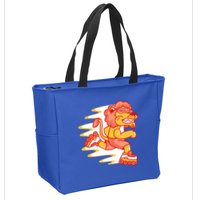 Rollerskating Lion Zip Tote Bag