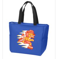 Rollerskating Lion Zip Tote Bag