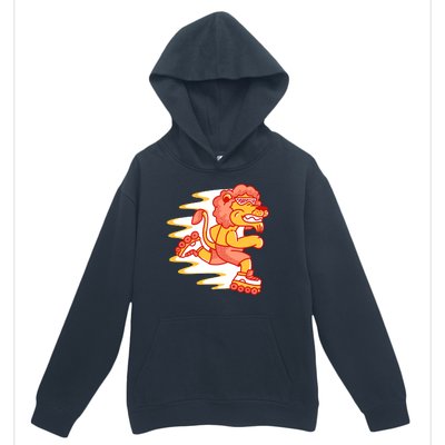 Rollerskating Lion Urban Pullover Hoodie