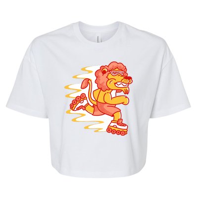 Rollerskating Lion Bella+Canvas Jersey Crop Tee