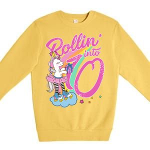 Rollin' Into 10 Skating Unicorn Birthday Premium Crewneck Sweatshirt