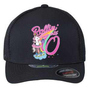 Rollin' Into 10 Skating Unicorn Birthday Flexfit Unipanel Trucker Cap