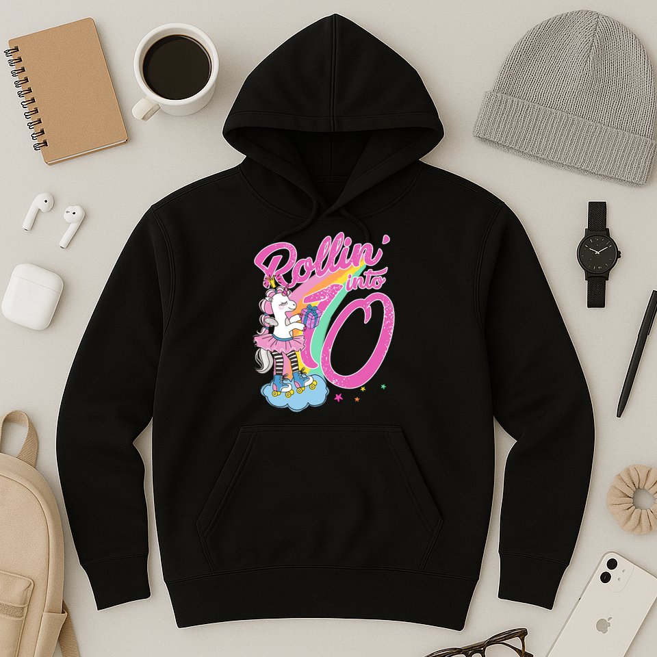 Rollin' Into 10 Skating Unicorn Birthday Hoodie
