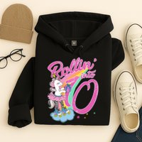 Rollin' Into 10 Skating Unicorn Birthday Hoodie