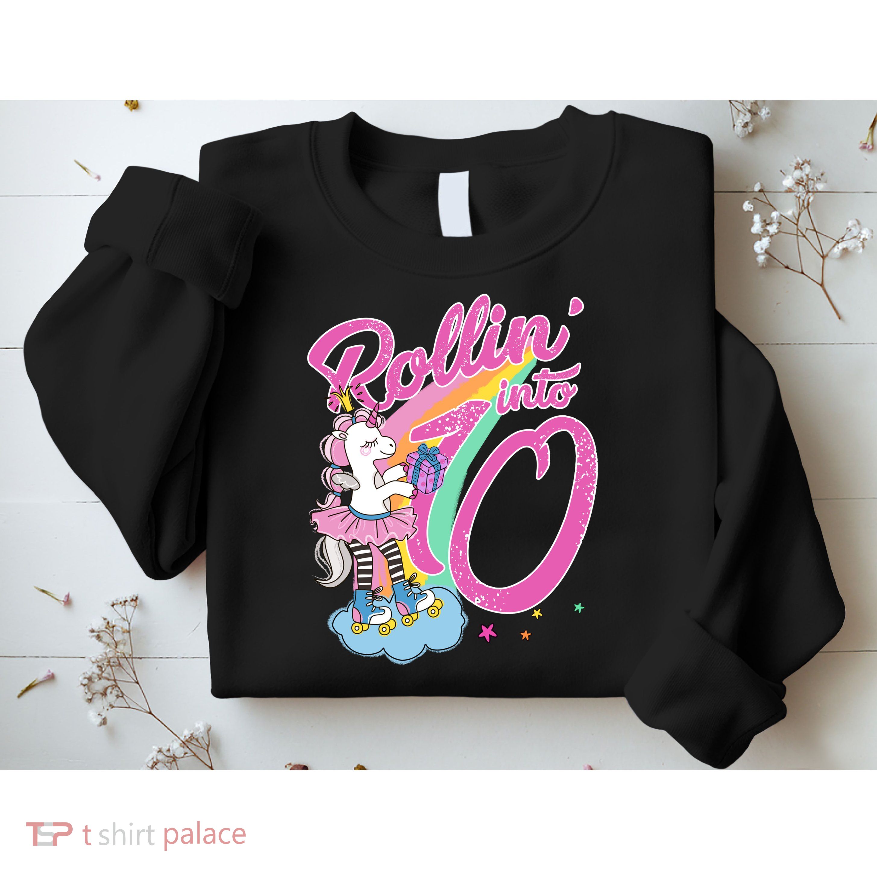 Rollin' Into 10 Skating Unicorn Birthday Sweatshirt