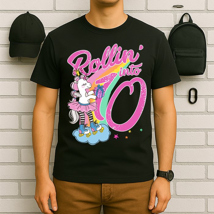 Rollin' Into 10 Skating Unicorn Birthday T-Shirt