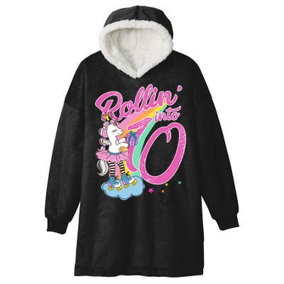 Rollin' Into 10 Skating Unicorn Birthday Hooded Wearable Blanket