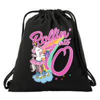 Rollin' Into 10 Skating Unicorn Birthday Drawstring Bag