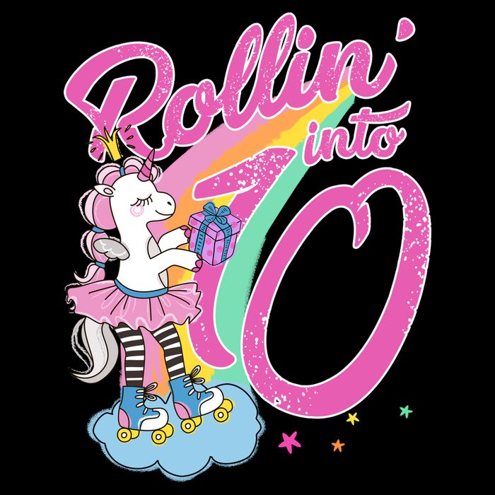 Rollin' Into 10 Skating Unicorn Birthday Drawstring Bag