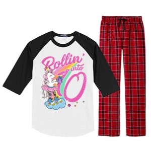 Rollin' Into 10 Skating Unicorn Birthday Raglan Sleeve Pajama Set