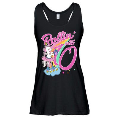 Rollin' Into 10 Skating Unicorn Birthday Ladies Essential Flowy Tank