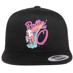 Rollin' Into 10 Skating Unicorn Birthday Flat Bill Trucker Hat