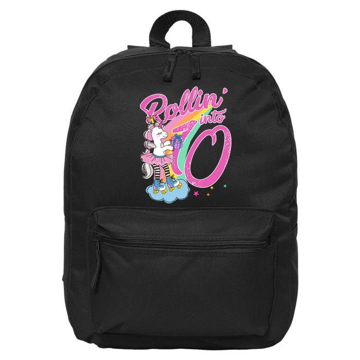 Rollin' Into 10 Skating Unicorn Birthday 16 in Basic Backpack