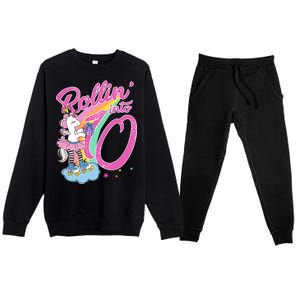 Rollin' Into 10 Skating Unicorn Birthday Premium Crewneck Sweatsuit Set