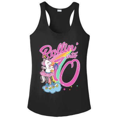 Rollin' Into 10 Skating Unicorn Birthday Ladies PosiCharge Competitor Racerback Tank