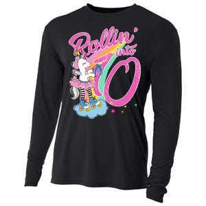 Rollin' Into 10 Skating Unicorn Birthday Cooling Performance Long Sleeve Crew