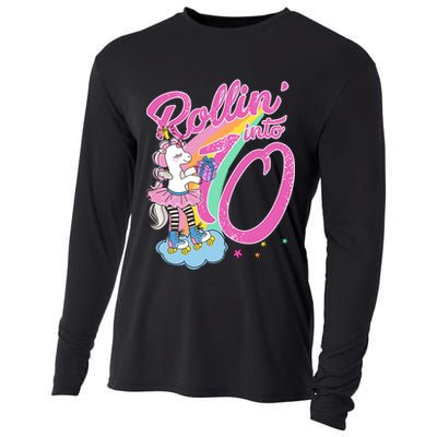 Rollin' Into 10 Skating Unicorn Birthday Cooling Performance Long Sleeve Crew