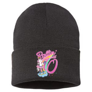 Rollin' Into 10 Skating Unicorn Birthday Sustainable Knit Beanie