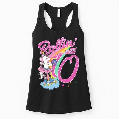 Rollin' Into 10 Skating Unicorn Birthday Womens Tank Top