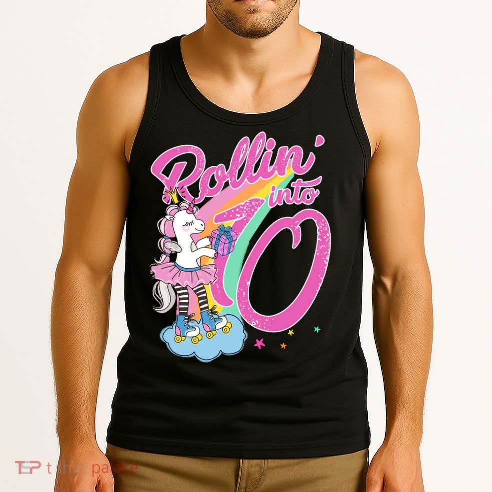 Rollin' Into 10 Skating Unicorn Birthday Tank Top