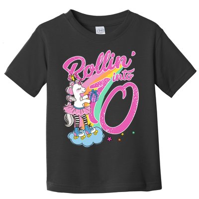 Rollin' Into 10 Skating Unicorn Birthday Toddler T-Shirt