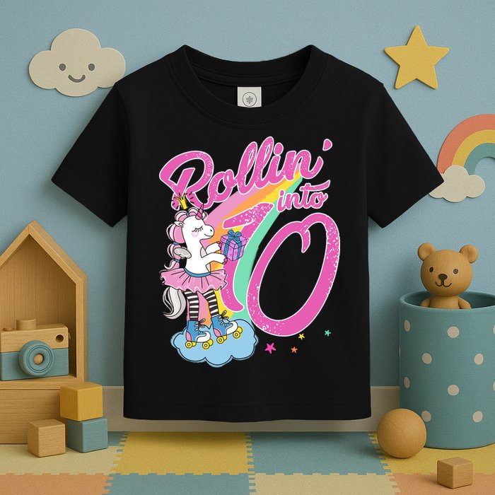 Rollin' Into 10 Skating Unicorn Birthday Toddler T-Shirt