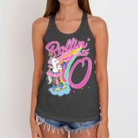 Rollin' Into 10 Skating Unicorn Birthday Women's Knotted Racerback Tank