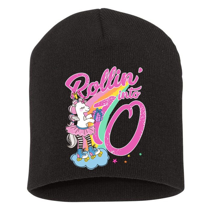 Rollin' Into 10 Skating Unicorn Birthday Short Acrylic Beanie