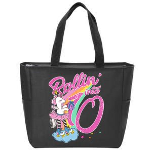 Rollin' Into 10 Skating Unicorn Birthday Zip Tote Bag