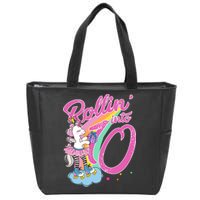 Rollin' Into 10 Skating Unicorn Birthday Zip Tote Bag