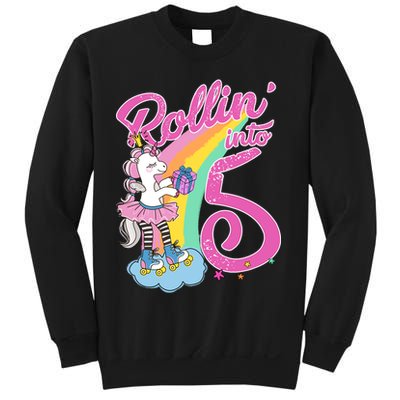 Rollin' Into 5 Skating Unicorn  Sweatshirt