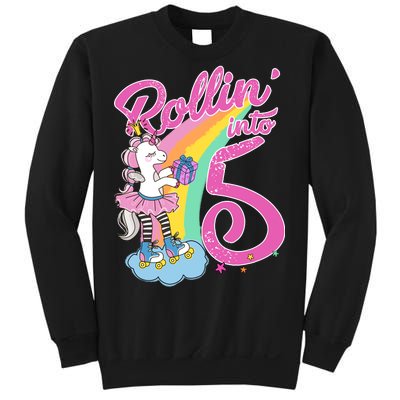 Rollin' Into 5 Skating Unicorn  Sweatshirt