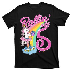 Rollin' Into 5 Skating Unicorn  T-Shirt