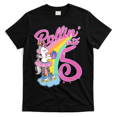 Rollin' Into 5 Skating Unicorn  T-Shirt