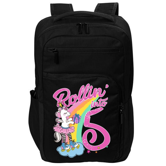 Rollin' Into 5 Skating Unicorn  Impact Tech Backpack