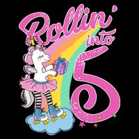 Rollin' Into 5 Skating Unicorn  Daily Commute Backpack