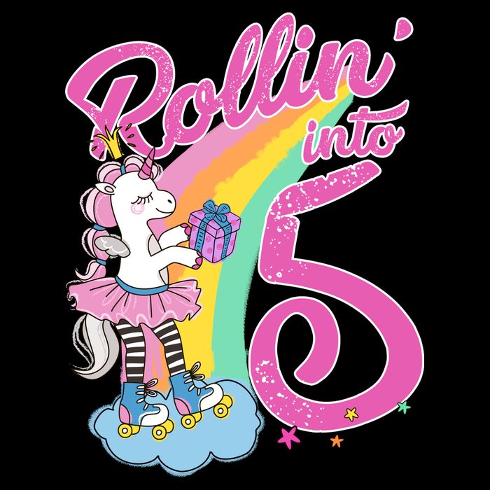 Rollin' Into 5 Skating Unicorn  Daily Commute Backpack