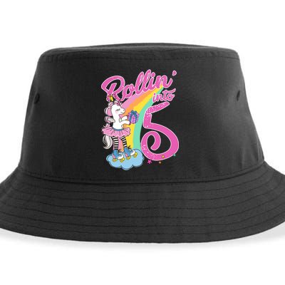 Rollin' Into 5 Skating Unicorn  Sustainable Bucket Hat