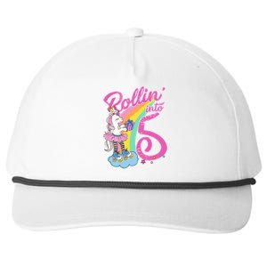 Rollin' Into 5 Skating Unicorn  Snapback Five-Panel Rope Hat