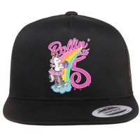 Rollin' Into 5 Skating Unicorn  Flatbill Hat