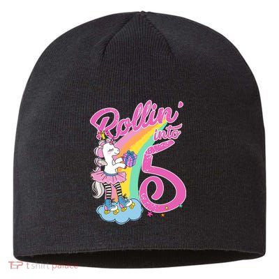 Rollin' Into 5 Skating Unicorn  Sustainable Beanie