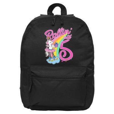 Rollin' Into 5 Skating Unicorn  16 in Basic Backpack