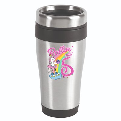 Rollin' Into 5 Skating Unicorn  16oz Travel Tumbler