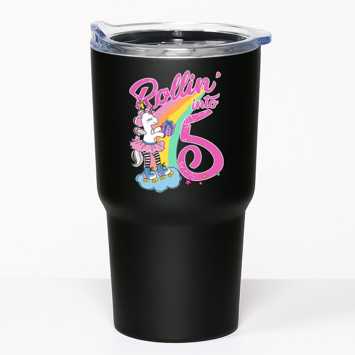 Rollin' Into 5 Skating Unicorn  Tumbler