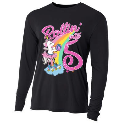 Rollin' Into 5 Skating Unicorn  Cooling Performance Long Sleeve Crew