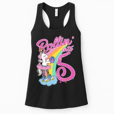 Rollin' Into 5 Skating Unicorn  Womens Tank Top